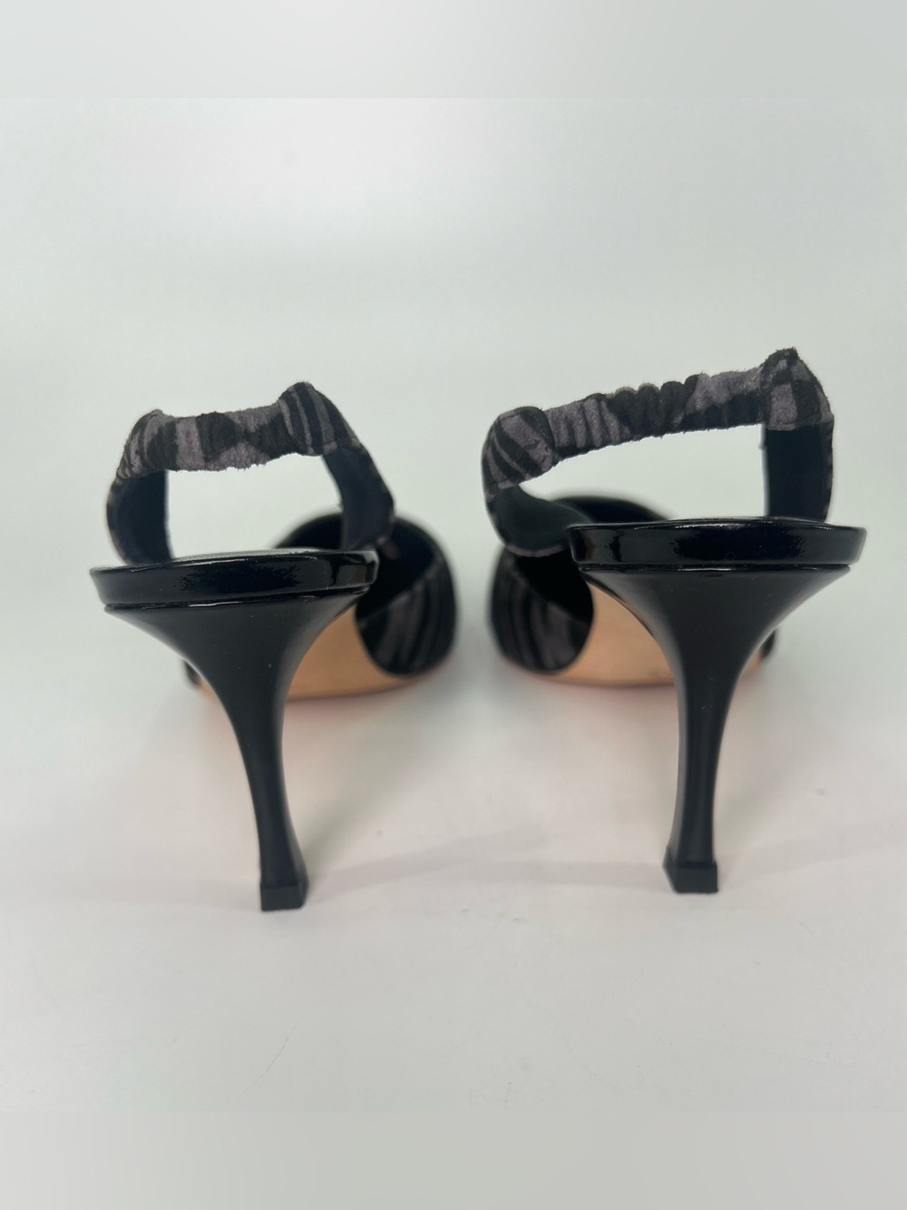 NWT Vintage Manolo Blahnik Carolyne 70 Abstract Slingback Kitten Heel Pumps 36.5 - Picture 6 of 14